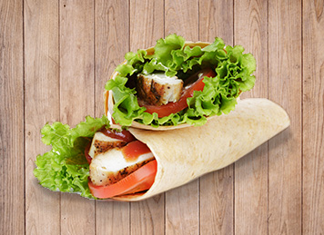 Lettuce and chicken wrap